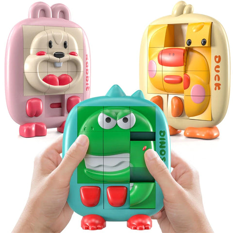 This Sliding Puzzle for Kids Toys Cartoon Animals 3D