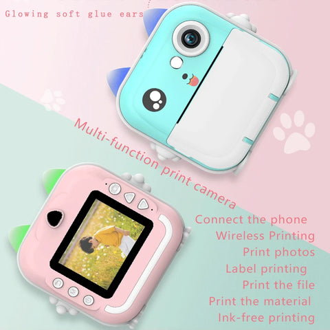 Digital & Print Children Camera - Blue/Pink